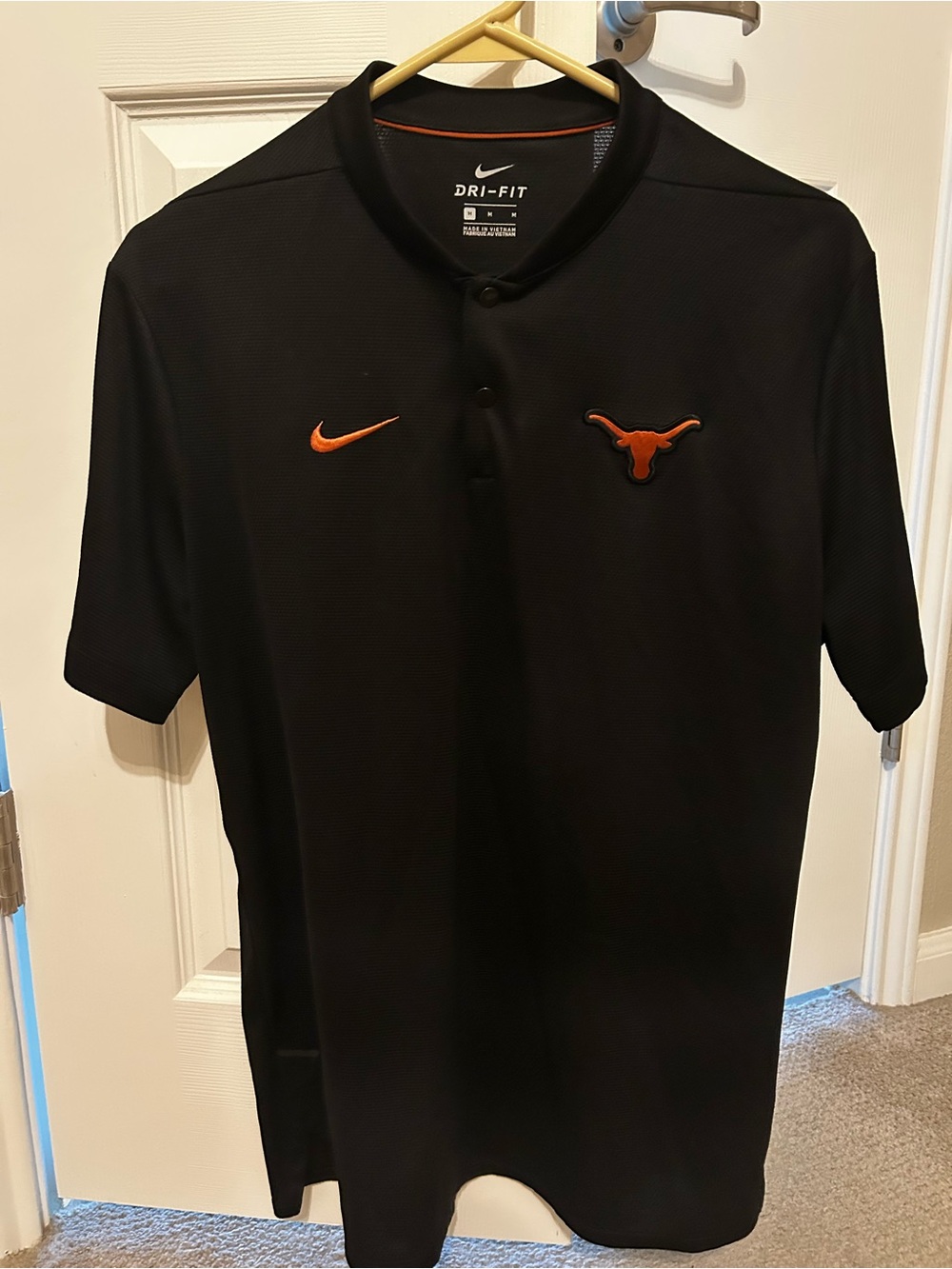 Mens UT Austin Nike Dri-Fit Medium Snap Polo